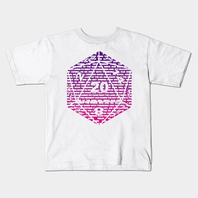 D20 Dungeons & Dragons Immigrant Song Kids T-Shirt by MelanchollieCollie